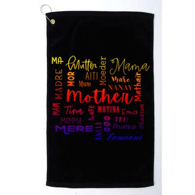 International Mom World Translations Multi Languages Green Gift Platinum Collection Golf Towel