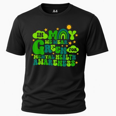 In May We Wear Green Retro Mental Health Awareness Month Performance Shirt
