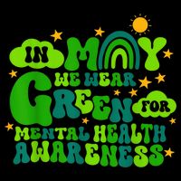 In May We Wear Green Retro Mental Health Awareness Month 16 in Basic Backpack
