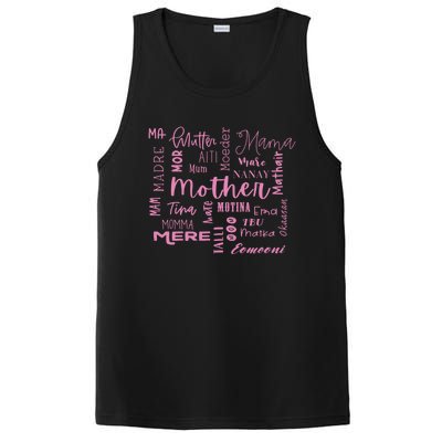 International Mom World Translations Multi Languages Pink Funny Gift PosiCharge Competitor Tank