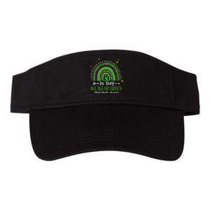 In May We Wear Green Rainbow Mental Health Awareness Valucap Bio-Washed Visor