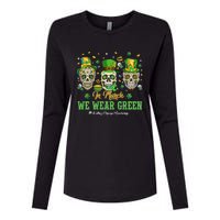 In March We Wear Green Womens Cotton Relaxed Long Sleeve T-Shirt