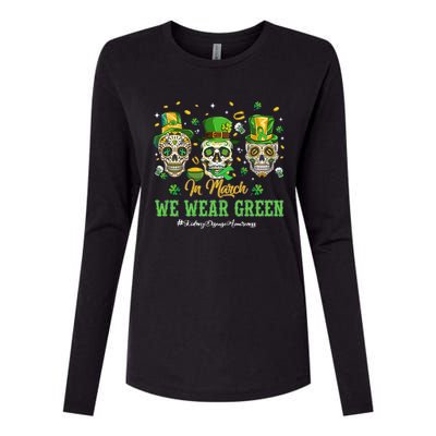 In March We Wear Green Womens Cotton Relaxed Long Sleeve T-Shirt