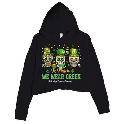 In March We Wear Green Crop Fleece Hoodie