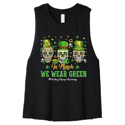 In March We Wear Green Women's Racerback Cropped Tank