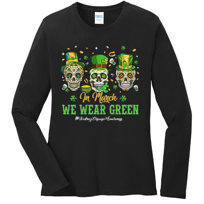 In March We Wear Green Ladies Long Sleeve Shirt