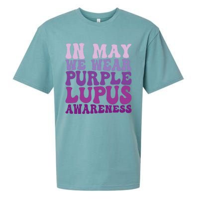 In May We Wear Purple Lupus Awareness Month Groovy Sueded Cloud Jersey T-Shirt