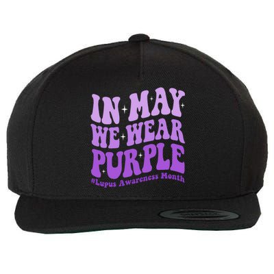 In May We Wear Purple Lupus Awareness Month Groovy Wool Snapback Cap