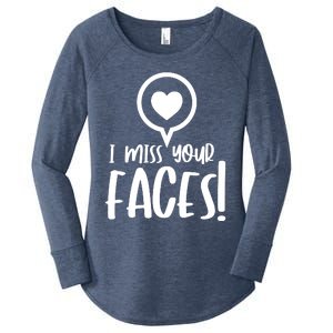 I Miss Your Faces Zoom Meeting Women's Perfect Tri Tunic Long Sleeve Shirt