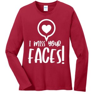 I Miss Your Faces Zoom Meeting Ladies Long Sleeve Shirt