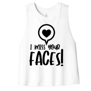 I Miss Your Faces Zoom Meeting Women's Racerback Cropped Tank