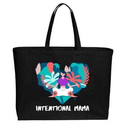 Intentional Mama Yoga Mom Gift Cotton Canvas Jumbo Tote