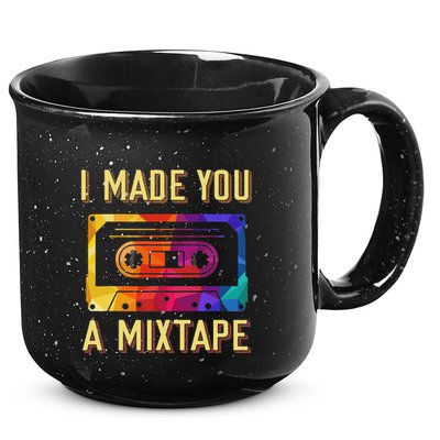 I Made You A Mixtape 80s 90s Vintage Costume Cassette Tape 15oz Campfire Ceramic Mug