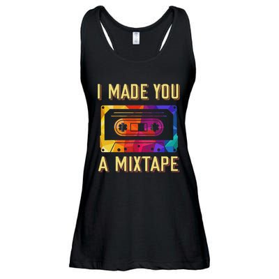 I Made You A Mixtape 80s 90s Vintage Costume Cassette Tape Ladies Essential Flowy Tank