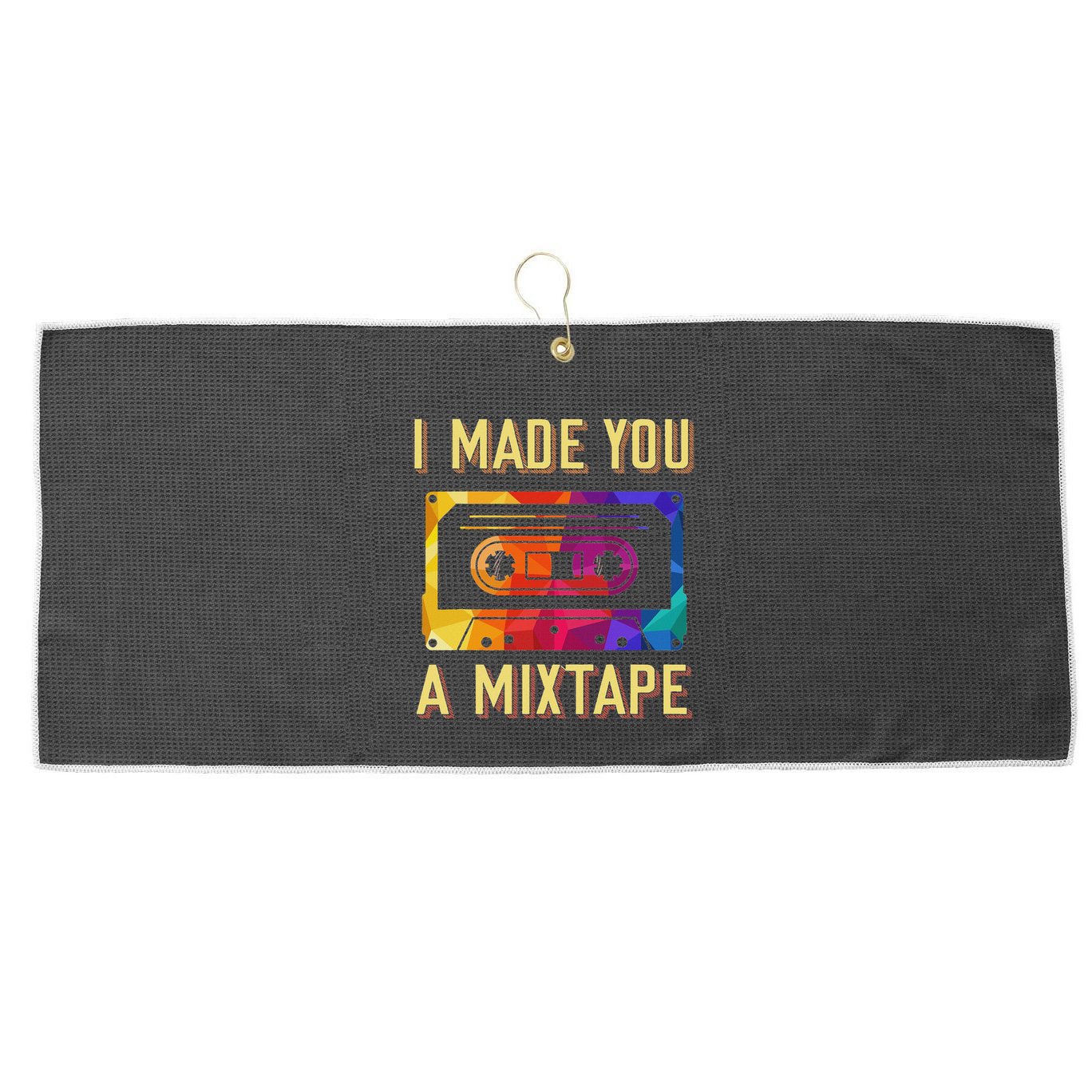 I Made You A Mixtape 80s 90s Vintage Costume Cassette Tape Large Microfiber Waffle Golf Towel
