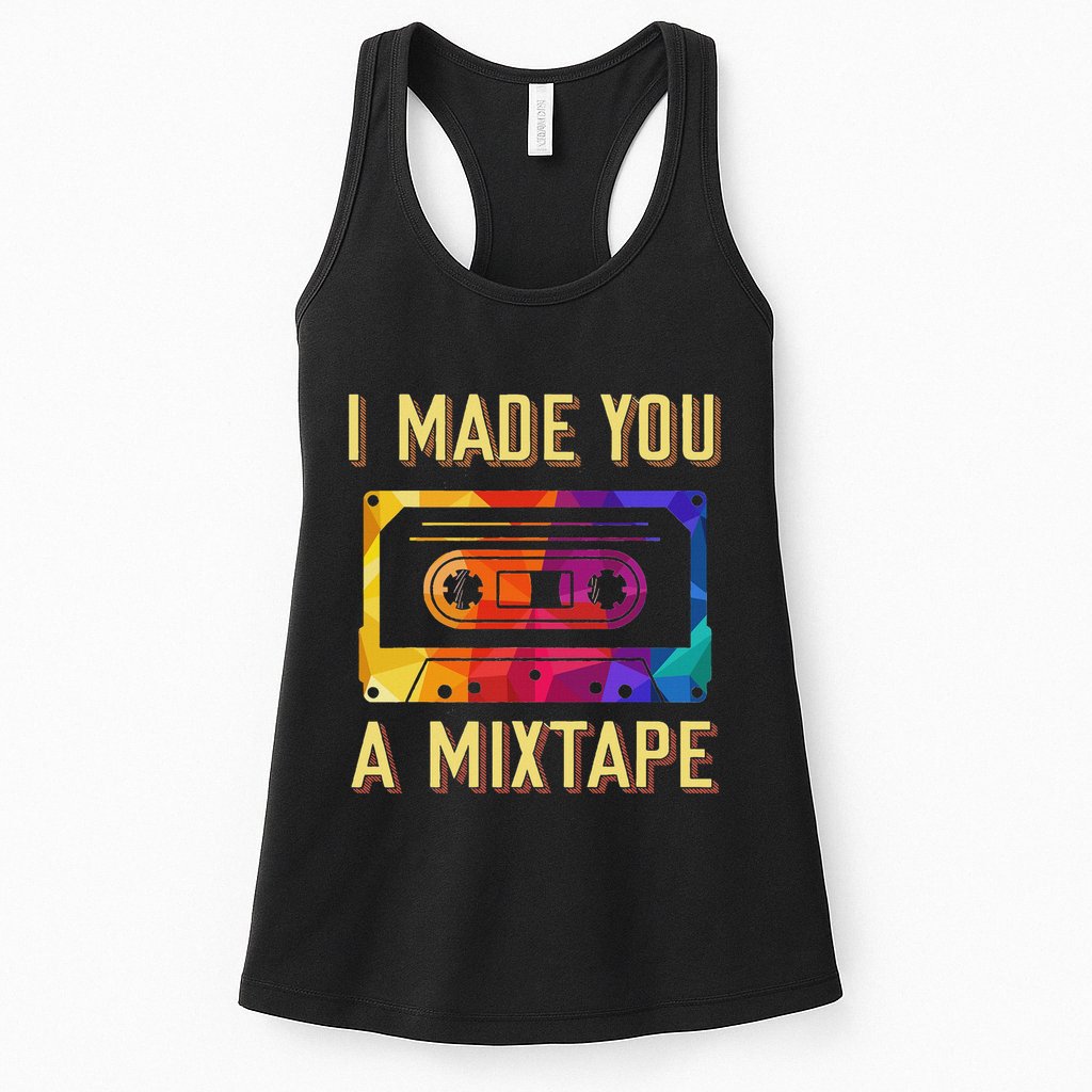 I Made You A Mixtape 80s 90s Vintage Costume Cassette Tape Womens Tank Top