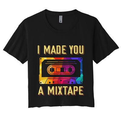 I Made You A Mixtape 80s 90s Vintage Costume Cassette Tape Crop Top
