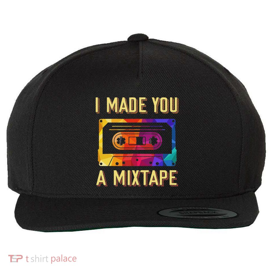 I Made You A Mixtape 80s 90s Vintage Costume Cassette Tape Wool Snapback Cap
