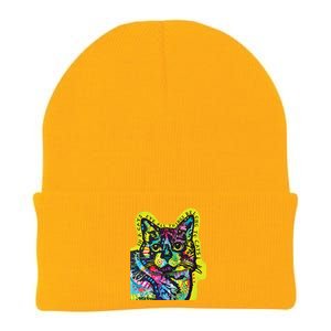 In A Cats Eye Colorful Knit Cap Winter Beanie