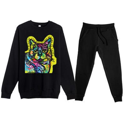 In A Cats Eye Colorful Premium Crewneck Sweatsuit Set