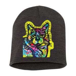 In A Cats Eye Colorful Short Acrylic Beanie