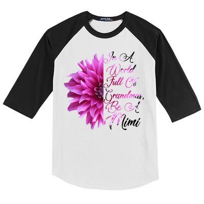 In A World Full of Grandmas Be A Mimi Kids Colorblock Raglan Jersey