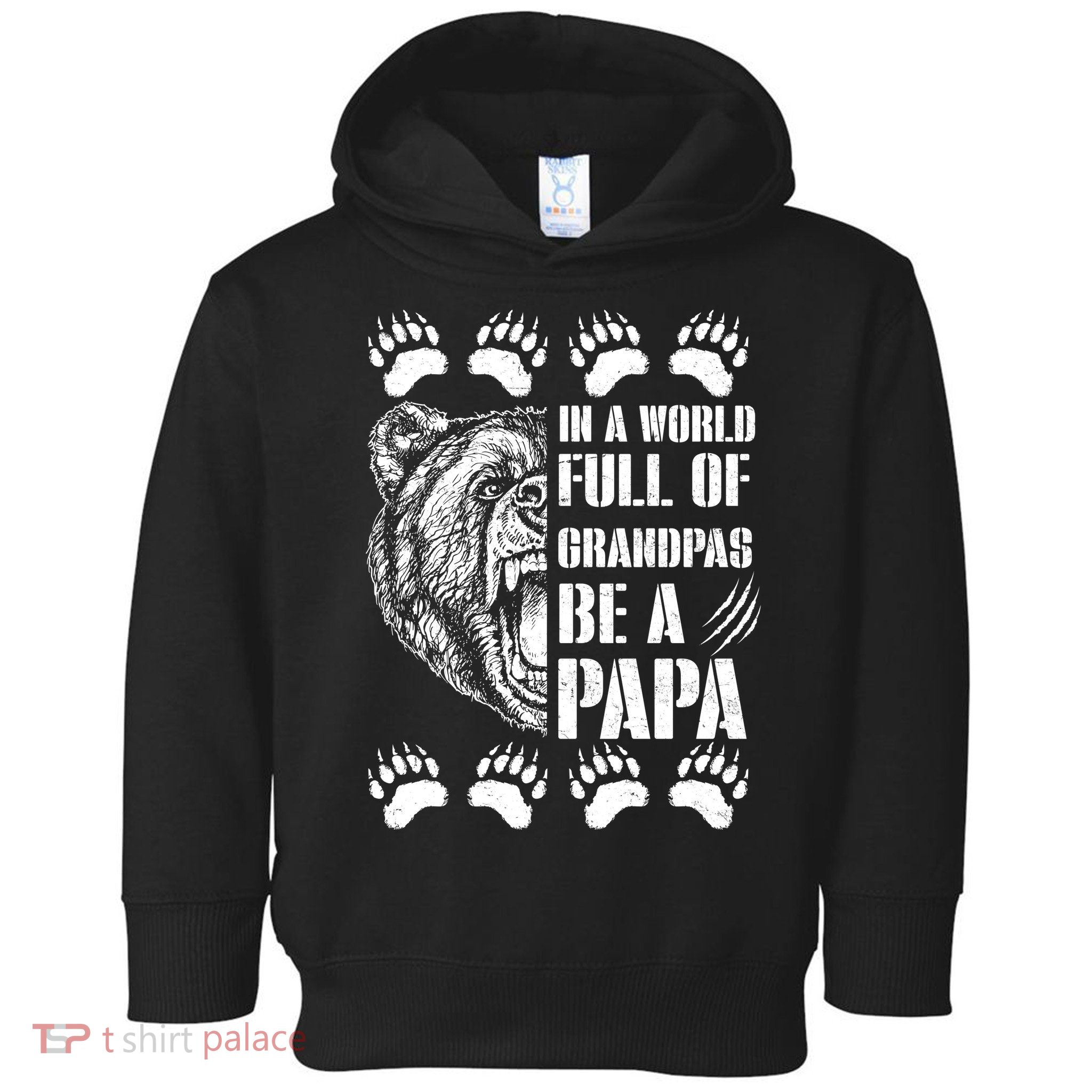 In A World Full Of Grandpas Be A Papa Bear Toddler Hoodie