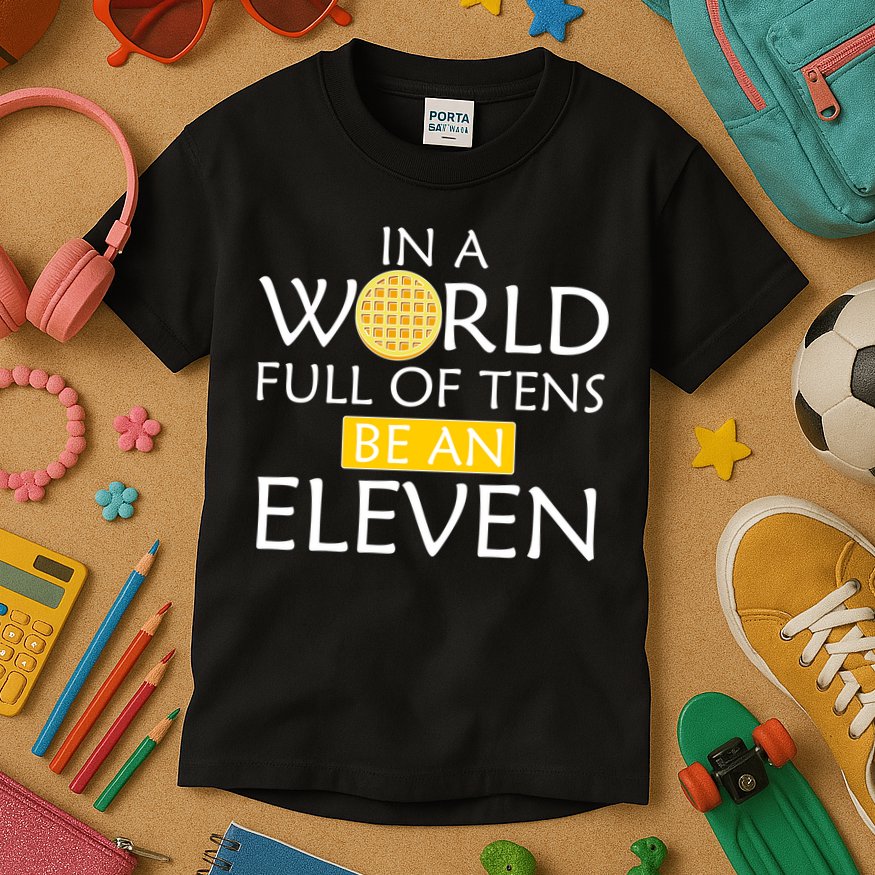 In a World Full of Tens Be An Eleven Waffle Kids T-Shirt