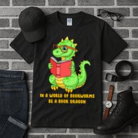 In A World Of Bookworms Be A Book Dragon Tall T-Shirt