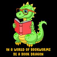 In A World Of Bookworms Be A Book Dragon Drawstring Bag