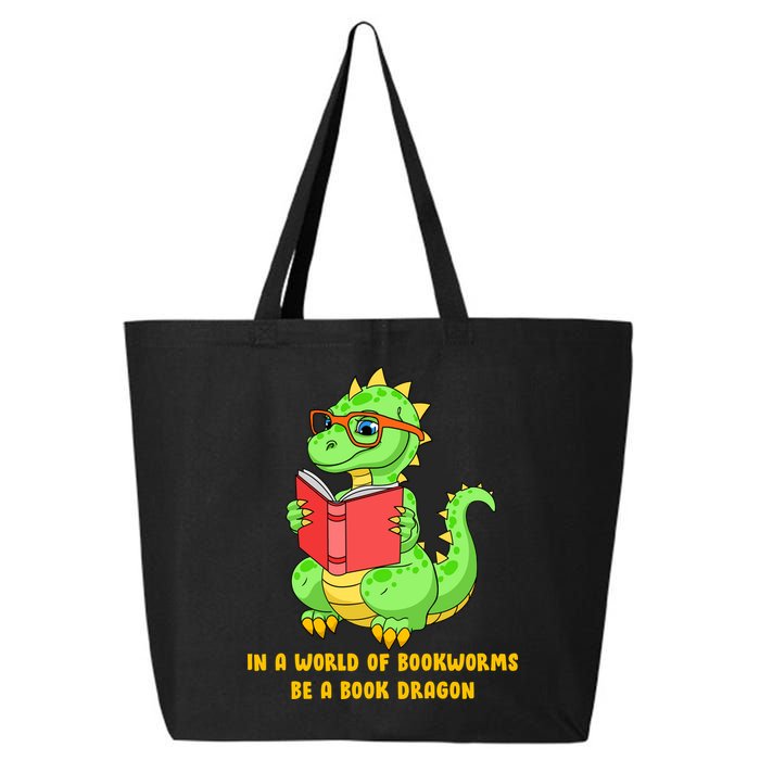 In A World Of Bookworms Be A Book Dragon 25L Jumbo Tote