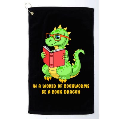 In A World Of Bookworms Be A Book Dragon Golf Towel
