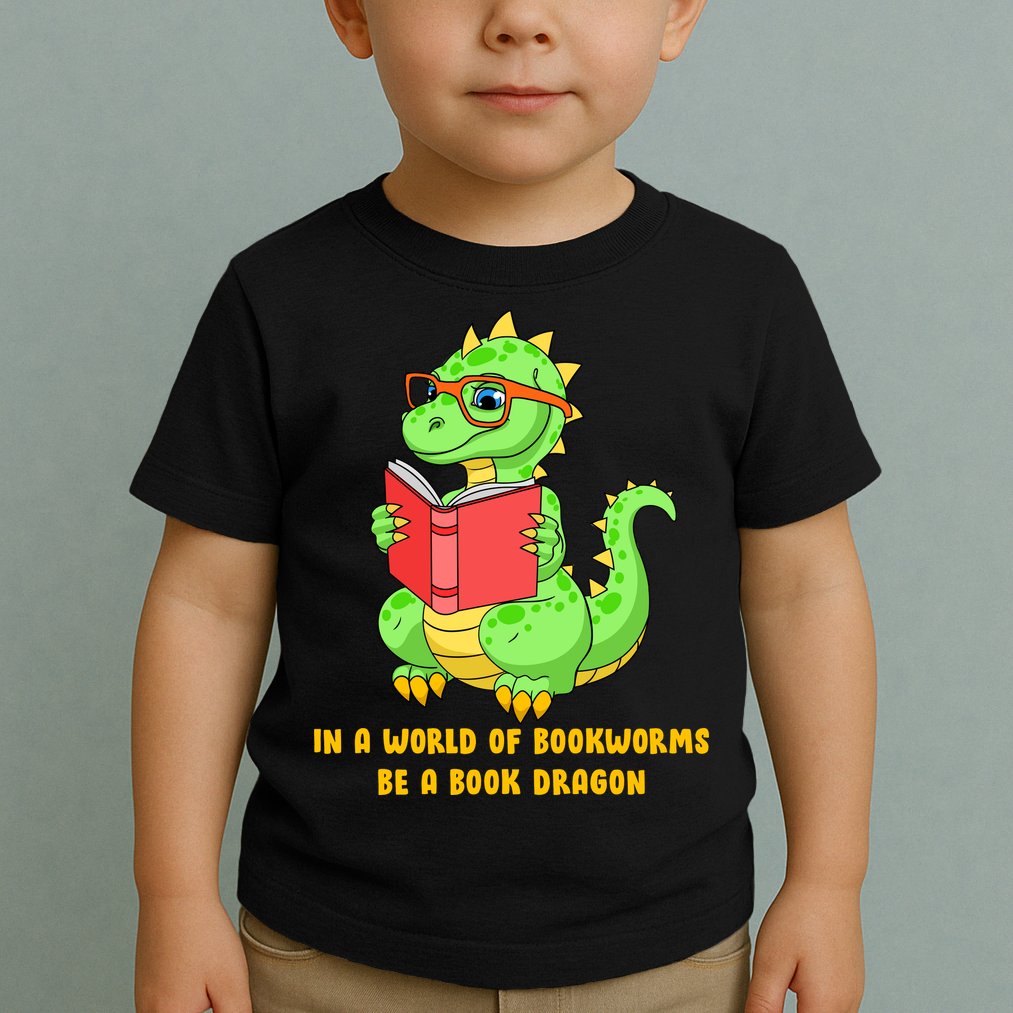 In A World Of Bookworms Be A Book Dragon Toddler T-Shirt
