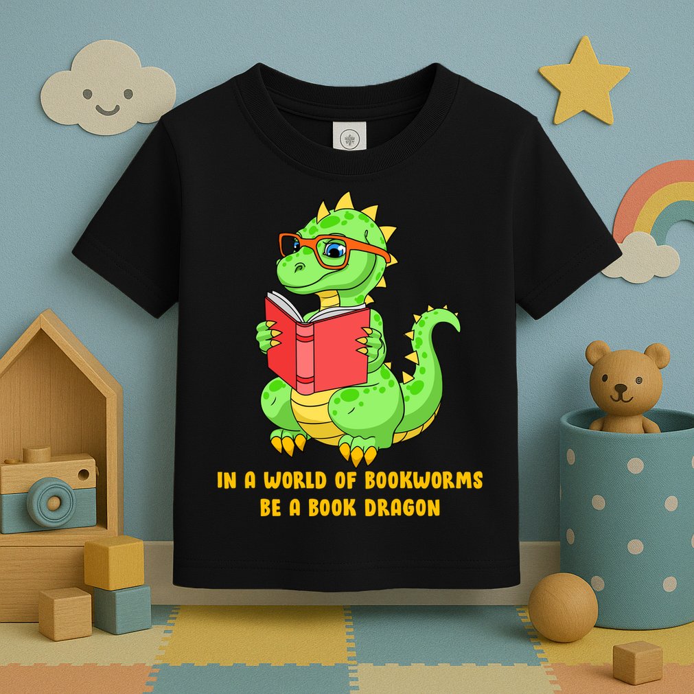 In A World Of Bookworms Be A Book Dragon Toddler T-Shirt
