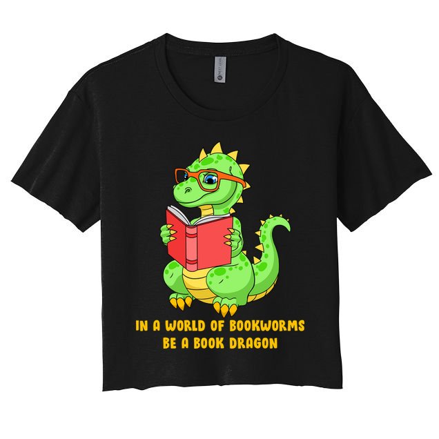 In A World Of Bookworms Be A Book Dragon Crop Top