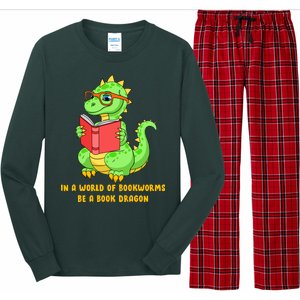 In A World Of Bookworms Be A Book Dragon Long Sleeve Pajama Set