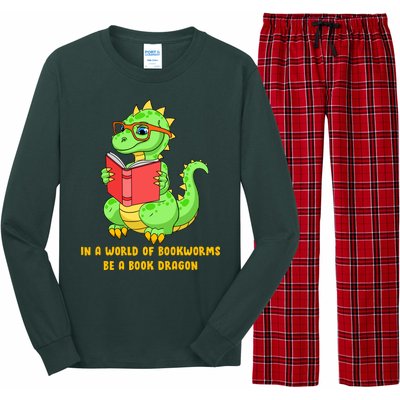 In A World Of Bookworms Be A Book Dragon Long Sleeve Pajama Set