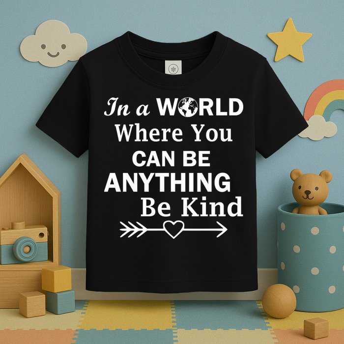 In A World Where You Can Be Anything Be Kind Toddler T-Shirt