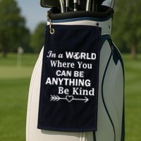 In A World Where You Can Be Anything BE KIND Golf Towel
