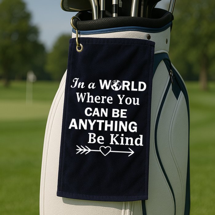 In A World Where You Can Be Anything BE KIND Golf Towel