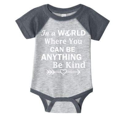 In A World Where You Can Be Anything BE KIND Infant Baby Jersey Bodysuit