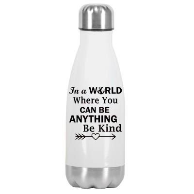 In A World Where You Can Be Anything Be Kind Stainless Steel Insulated Water Bottle