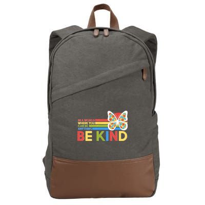 In A World Where You Can Be Anything Be Kind Autism Awareness Cotton Canvas Backpack