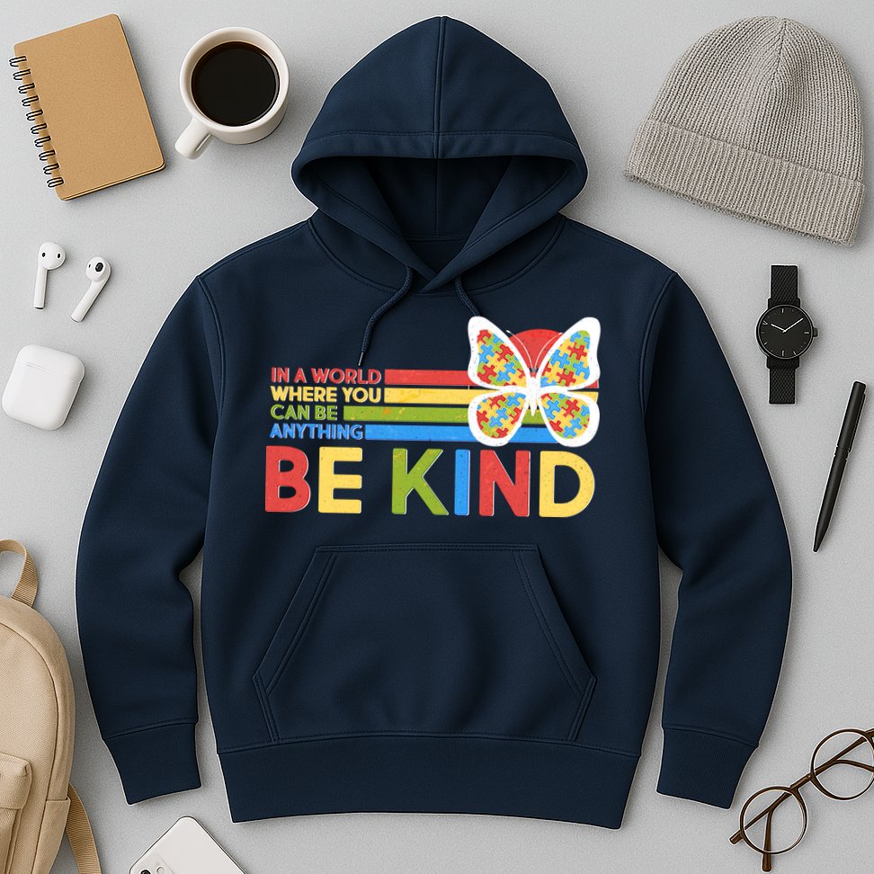 In A World Where You Can Be Anything Be Kind Autism Awareness Hoodie