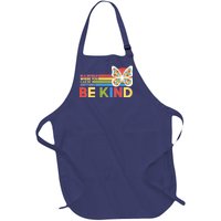 In A World Where You Can Be Anything Be Kind Autism Awareness Full-Length Apron With Pockets