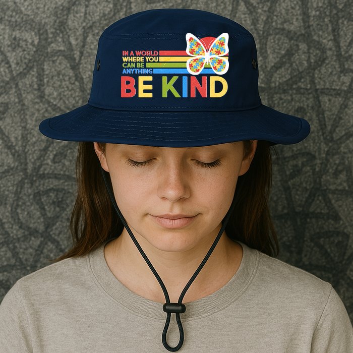 In A World Where You Can Be Anything Be Kind Autism Awareness Bucket Hat