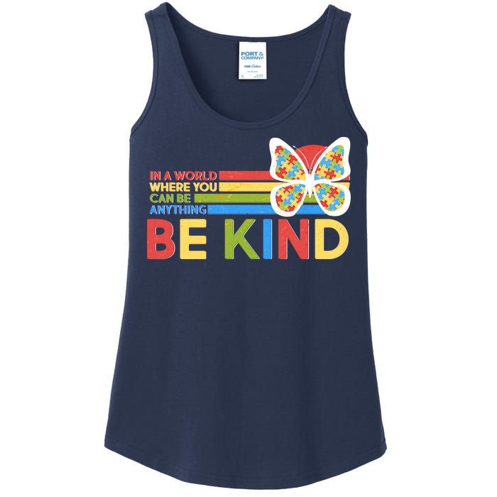 In A World Where You Can Be Anything Be Kind Autism Awareness Ladies Essential Tank