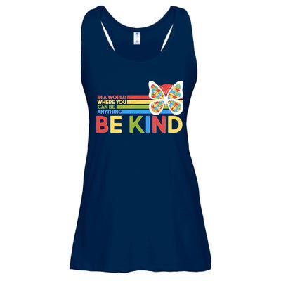 In A World Where You Can Be Anything Be Kind Autism Awareness Ladies Essential Flowy Tank