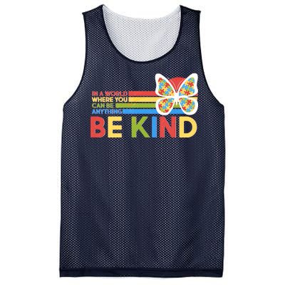 In A World Where You Can Be Anything Be Kind Autism Awareness Mesh Reversible Basketball Jersey Tank