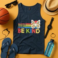 In A World Where You Can Be Anything Be Kind Autism Awareness Tank Top